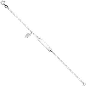 Armband Schildband Identband Flügel Engelsflügel 925 Silber 14 Zirkonia 16cm