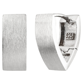 Paar Creolen 15,9x6,9mm aus 925 Silber matt spitzoval Ohrringe Ohrschmuck
