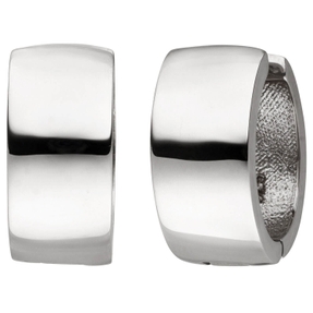Paar Creolen 18,3x8,5mm aus 925 Silber Ohrringe Ohrschmuck glänzend flach Paar Creolen 18,3x8,5mm aus 925 Silber Ohrringe Ohrschmuck glänzend flach