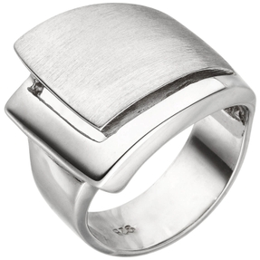 Breiter Ring aus 925 Silber matt-glänzend rhodiniert B:18,2mm Fingerring Damen