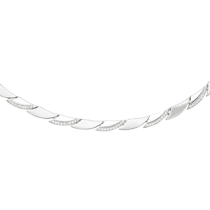4.6mm Collier aus 925 Silber mit 210 Zirkonia 45cm