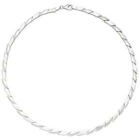 4,6mm Collier Halskette aus 925 Silber mit 210 Zirkonia 45cm Halsschmuck Damen