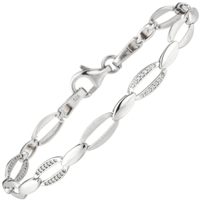 5,8mm Armband aus 925 Silber mit 70 Zirkonia 19,5cm Armschmuck Armkette Damen 5,8mm Armband aus 925 Silber mit 70 Zirkonia 19,5cm Armschmuck Armkette Damen