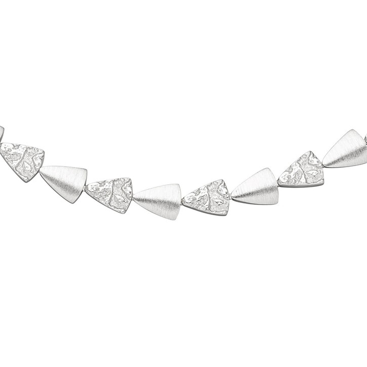 7.7mm Collier aus 925 Silber mattiert und gehämmert 45cm