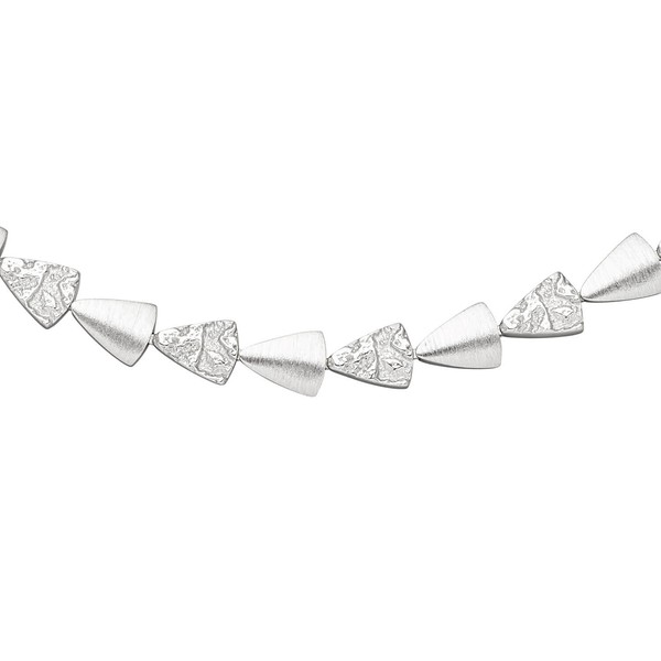 7.7mm Collier aus 925 Silber mattiert und gehämmert 45cm