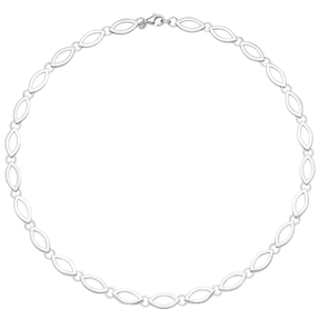 7,7mm Collier Halskette 925 Silber teilmattiert & rhodiniert 45cm Halsschmuck 7,7mm Collier Halskette 925 Silber teilmattiert & rhodiniert 45cm Halsschmuck