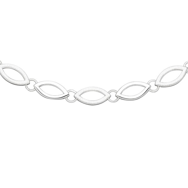 7.7mm Collier 925 Silber teilmattiert und rhodiniert 45cm