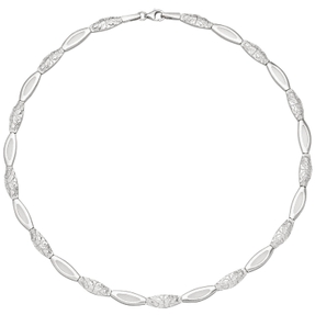6,2mm Collier Halskette aus 925 Silber mattiert & gehämmert 45cm Halsschmuck