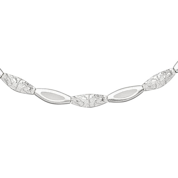 6.2mm Collier aus 925 Silber mattiert und gehämmert 45cm