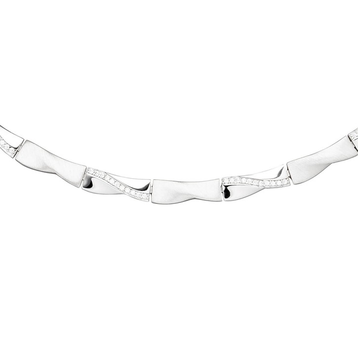 5.3mm Collier 925 Silber mit 154 Zirkonia 45cm
