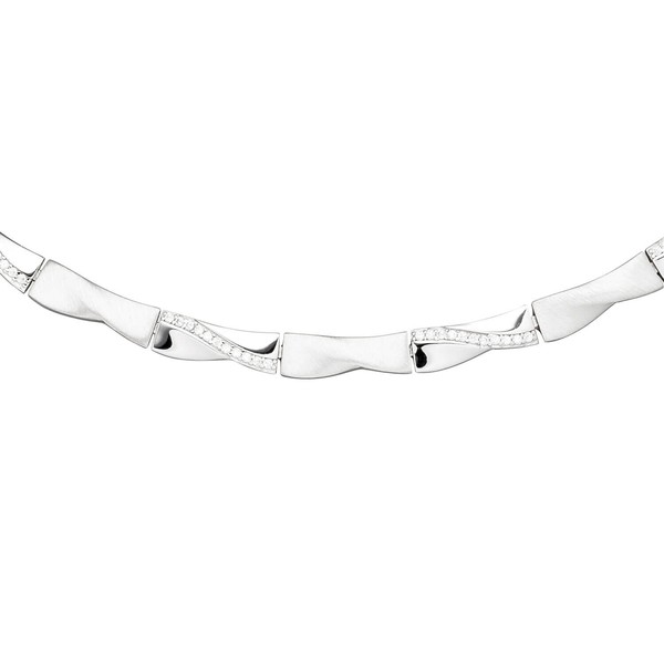 5.3mm Collier 925 Silber mit 154 Zirkonia 45cm