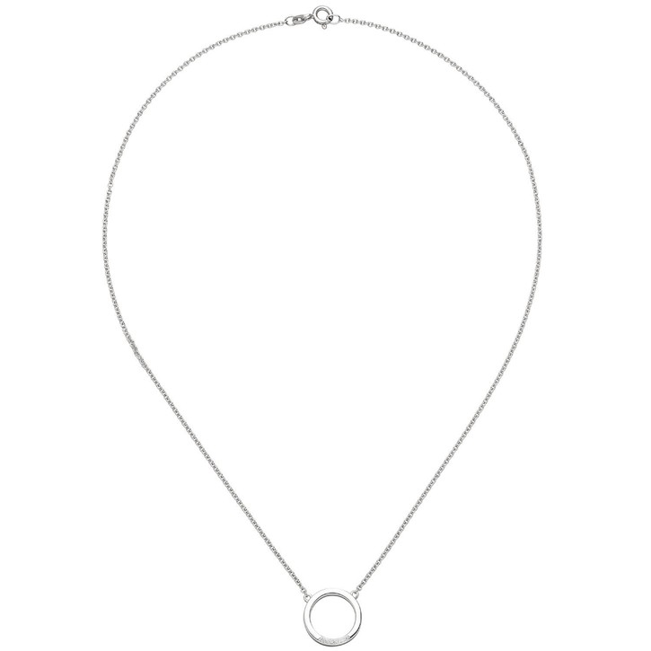 Collier aus 585 Weißgold Kreis mit 7 Brillanten 43cm