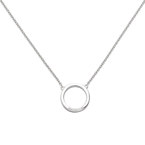 Collier Halskette aus 585 Gold Weißgold Kreis mit 7 Diamanten Brillanten 43cm