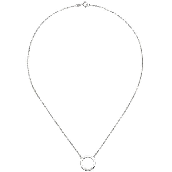 Collier aus 585 Weißgold Kreis mit 7 Brillanten 43cm