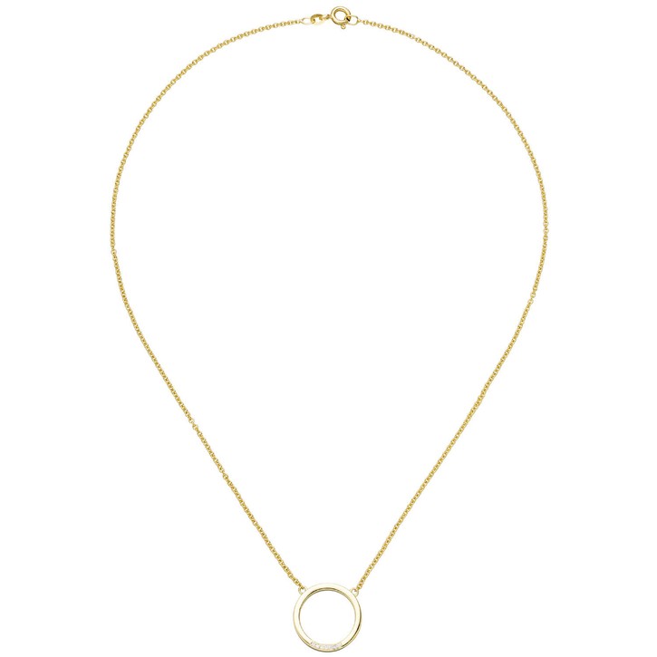 Collier aus 585 Gelbgold Kreis mit 7 Brillanten 44cm