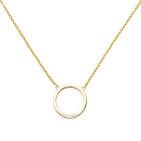 Collier Halskette aus 585 Gold Gelbgold Kreis mit 7 Diamanten Brillanten 44cm Collier Halskette aus 585 Gold Gelbgold Kreis mit 7 Diamanten Brillanten 44cm