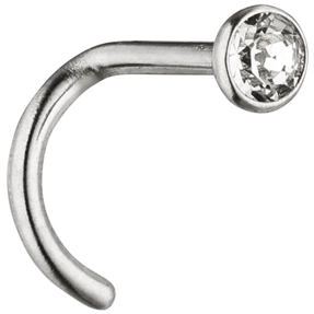 Nasenpiercing Nasenstecker Piercing aus Edelstahl mit 3mm Swarovski Element weiß Nasenpiercing Nasenstecker Piercing aus Edelstahl mit 3mm Swarovski Element weiß