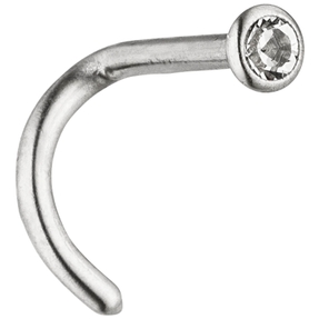 Nasenpiercing Nasenstecker Piercing Edelstahl mit 2,3mm Swarovski Element weiß Nasenpiercing Nasenstecker Piercing Edelstahl mit 2,3mm Swarovski Element weiß