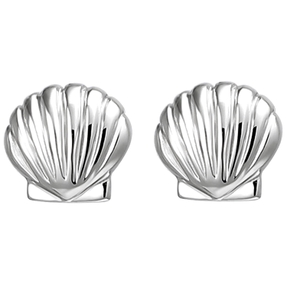 Kinder Ohrstecker Muschel aus 925 Silber Ohrringe Ohrschmuck rhodiniert