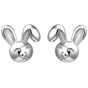 Kinder Ohrstecker Hase Hasen aus 925 Silber Ohrringe Ohrschmuck rhodiniert