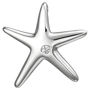 Anhänger Seestern aus 925 Silber mit Zirkonia Halsschmuck rhodiniert glänzend