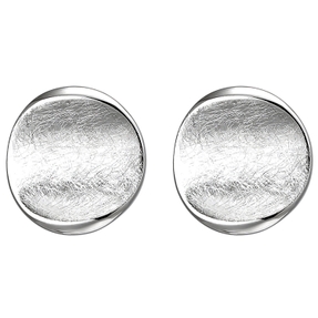 Ohrstecker aus 925 Silber eismatt gewölbt rund Ohrringe Ohrschmuck rhodiniert
