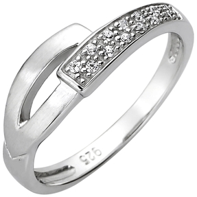 Ring aus 925 Silber mit 13 Zirkonia weiß Silberring Fingerring Fingerschmuck
