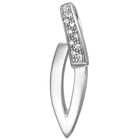 Anhänger aus 925 Silber mattiert mit 10 Zirkonia Silberanhänger Halsschmuck