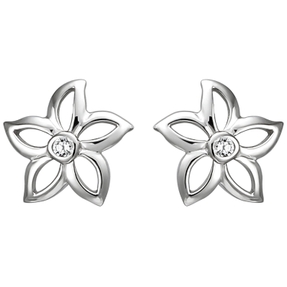 Ohrstecker Blume Blumen aus 925 Silber mit Zirkonia Ohrringe Ohrschmuck