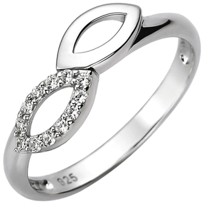 Ring aus 925 Silber 12 Zirkonia Silberring Fingerring Fingerschmuck rhodiniert