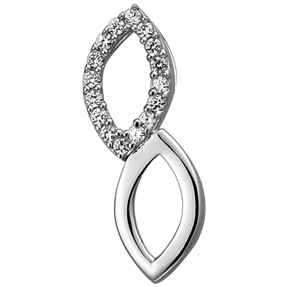 Anhänger aus 925 Silber mit 16 Zirkonia Halsschmuck rhodiniert glänzend Damen