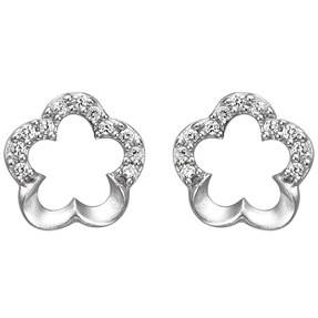 Ohrstecker Blume Blumen aus 925 Silber matt 22 Zirkonia Ohrringe Ohrschmuck Ohrstecker Blume Blumen aus 925 Silber matt 22 Zirkonia Ohrringe Ohrschmuck