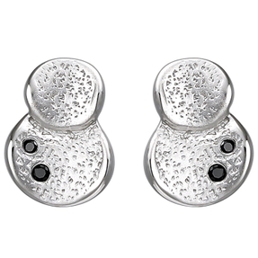 Ohrstecker aus 925 Silber mit Struktur 4 schwarze Zirkonia Ohrringe Ohrschmuck Ohrstecker aus 925 Silber mit Struktur 4 schwarze Zirkonia Ohrringe Ohrschmuck
