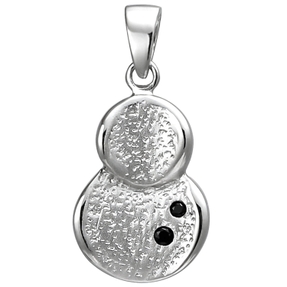 Anhänger aus 925 Silber mit Struktur 2 schwarze Zirkonia Halsschmuck rhodiniert Anhänger aus 925 Silber mit Struktur 2 schwarze Zirkonia Halsschmuck rhodiniert