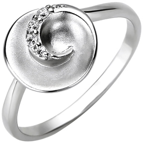 Ring aus 925 Silber teilmattiert mit 4 Zirkonia Silberring Fingerring Damen Ring aus 925 Silber teilmattiert mit 4 Zirkonia Silberring Fingerring Damen