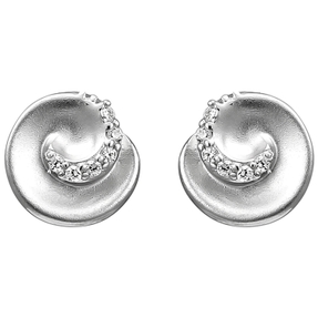Ohrstecker aus 925 Silber mattiert mit 12 Zirkonia Ohrringe Ohrschmuck Damen Ohrstecker aus 925 Silber mattiert mit 12 Zirkonia Ohrringe Ohrschmuck Damen
