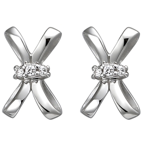 Ohrstecker aus 925 Silber mit 6 Zirkonia Ohrringe Ohrschmuck Damen