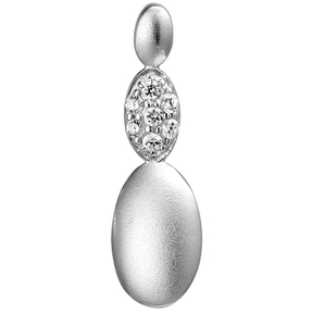Anhänger aus 925 Silber mattiert mit 7 Zirkonia Halsschmuck Damen