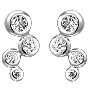 Ohrstecker aus 925 Silber mit 8 Zirkonia Ohrringe Ohrschmuck Zick-Zack