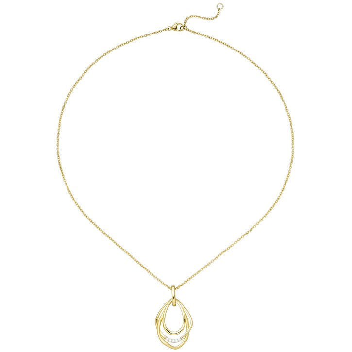 Collier mit Anhänger 925 Silber vergoldet 5 Zirkonia 45cm