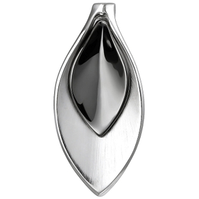Anhänger aus 925 Silber Blatt bicolor teilmattiert & schwarz teilrhodiniert