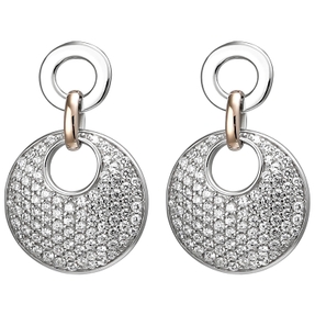 Ohrhänger aus 925 Silber bicolor vergoldet 178 Zirkonia Ohrringe Hängerstecker Ohrhänger aus 925 Silber bicolor vergoldet 178 Zirkonia Ohrringe Hängerstecker