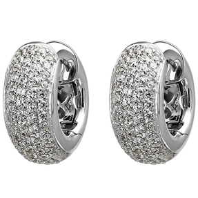 Pavé Creolen 17,1x7,5mm aus 925 Silber 146 Zirkonia weiss Ohrringe Ohrschmuck