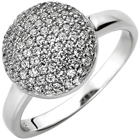 Pavé Ring aus 925 Silber mit 78 Zirkonia Ringskopf rund Fingerring Fingerschmuck Pavé Ring aus 925 Silber mit 78 Zirkonia Ringskopf rund Fingerring Fingerschmuck