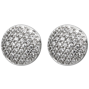 Pavé Ohrstecker rund Ø8,4mm 925 Silber mit 74 Zirkonia Ohrringe Ohrschmuck