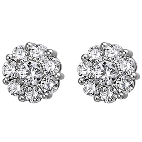 Illusion Ohrstecker aus 925 Silber mit 16 weißen Zirkonia Ohrringe Ohrschmuck Illusion Ohrstecker aus 925 Silber mit 16 weißen Zirkonia Ohrringe Ohrschmuck