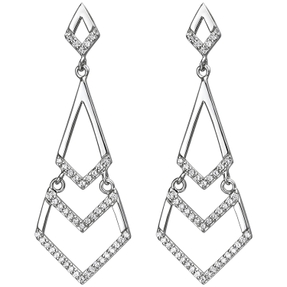 Ohrhänger 925 Silber 92 weiße Zirkonia Ohrringe Hängerstecker Ohrschmuck Ohrhänger 925 Silber 92 weiße Zirkonia Ohrringe Hängerstecker Ohrschmuck