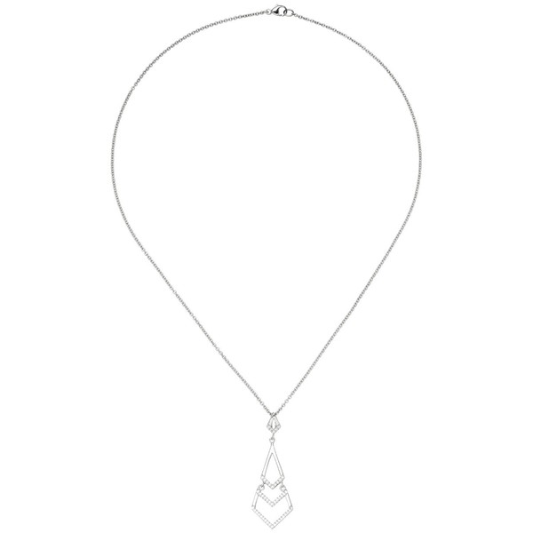 Collier mit Anhänger 925 Silber 46 Zirkonia 45cm