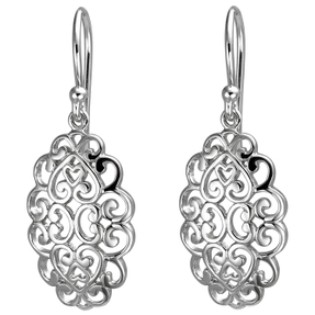 Ohrhänger aus 925 Silber mit Ornament aus Herzen Ohrringe Ohrschmuck Ohrhänger aus 925 Silber mit Ornament aus Herzen Ohrringe Ohrschmuck