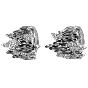 Creolen aus 925 Silber geschwärzt mit 32 weißen Zirkonia Ohrringe Ohrschmuck Creolen aus 925 Silber geschwärzt mit 32 weißen Zirkonia Ohrringe Ohrschmuck